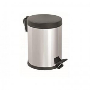 Урна из нержавеющей стали,8 л, глянец, пластиковая крышка 0104-P