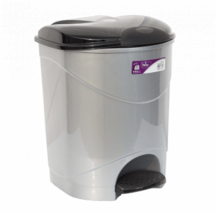 Ведро для мусора с педалью  IRAK PLASTIK BELLA №1 12л серый металлик