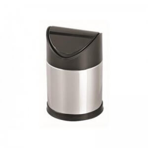 Корзина с поворотной пластиковой крышкой,нержавеющая сталь,глянец,0136-T