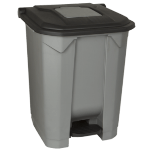 Бак для мусора на колесах с педалью PLANET 50 л серо-желтый