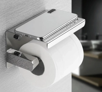 Держатель бумаги туалетной стандарт AURA с полкой