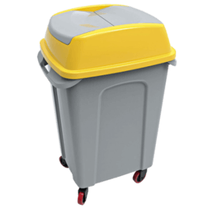 Бак для сміття на колесах PLANET HIPPO 70 л сіро-жовтий