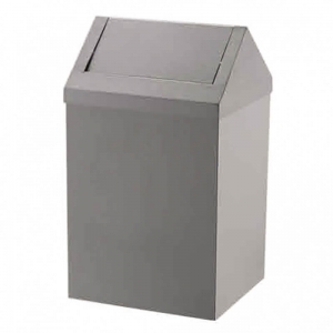 Урна из нержавеющей стали с квадратной поворотной крышкой, 54 л, 0236