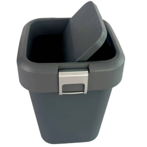Сміттєве відро пластикове 8 л із поворотною кришкою кольору антрацит COB-410A