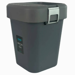 Сміттєве відро пластикове 8 л із поворотною кришкою кольору антрацит COB-410A