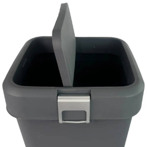 Мусорное ведро пластиковое 18 л с поворотной крышкой цвета антрацит COB-411A