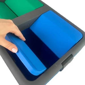 Контейнер для сортировки мусора двойной для бумаги и стекла 40+40 л CK-415