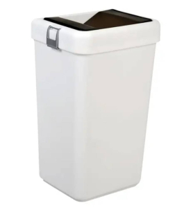 Сміттєве відро пластикове 40 л із поворотною кришкою біле COB-412W