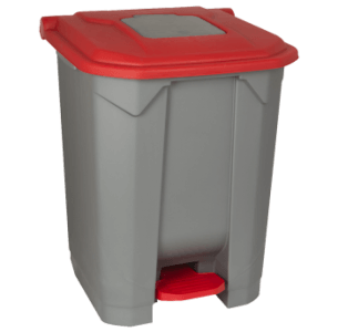 Бак для мусора на колесах с педалью PLANET 50 л серо-желтый