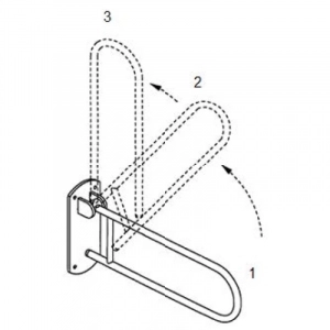 Поручень для лиц с инвалидностью откидной MEDINOX со стопором BG0800CS