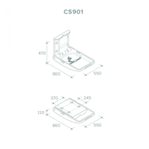 Настенный вертикальный пеленальный столик CS901