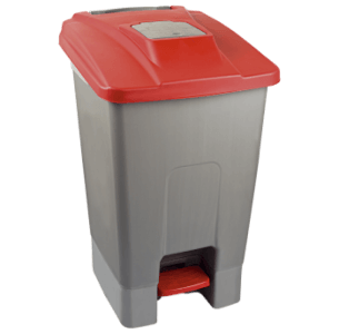 Бак для мусора с педалью  PLANET 100 л серо-красный
