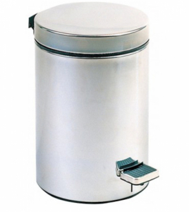 Корзина для мусора с педалью 12 л, нержавеющая сталь глянцевая S12LCS