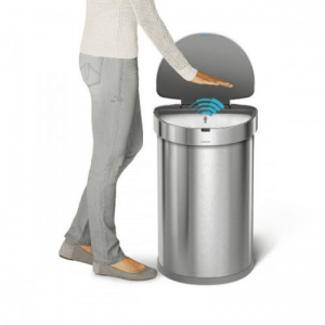 Урна полукруглая сенсорная 45л FPP с карманом для мешков ST2009