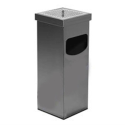 Урна-пепельница, квадратная, из нержавеющей стали, сатин 35 л 0290