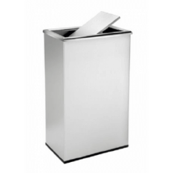 Урна из нержавеющей стали с квадратной поворотной крышкой,сатиновая, 0563