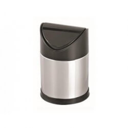 Корзина с поворотной пластиковой крышкой,нержавеющая сталь,глянец,0136-T