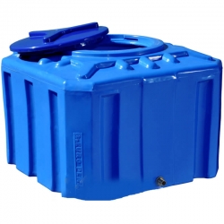 Емкость 200л квадратная, двухслойная, синяя
