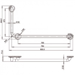 Поручень для лиц с инвалидностью Г-образный MEDINOX