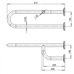 Поручень для лиц с инвалидностью тройной правый MEDINOX