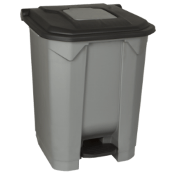 Бак для мусора на колесах с педалью PLANET 50 л серо-желтый