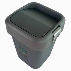 Сміттєве відро пластикове 8 л із поворотною кришкою кольору антрацит COB-410A