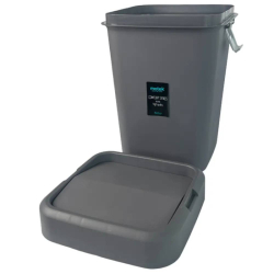 Мусорное ведро пластиковое 18 л с поворотной крышкой цвета антрацит COB-411A