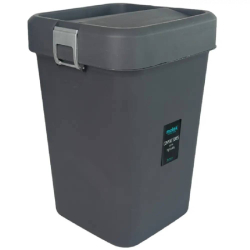 Сміттєве відро пластикове 18 л із поворотною кришкою кольору антрацит COB-411A