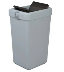 Сміттєве відро пластикове 40 л із поворотною кришкою сіре COB-412