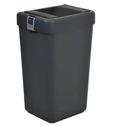 Сміттєве відро пластикове 40 л із поворотною кришкою кольору антрацит COB-412A