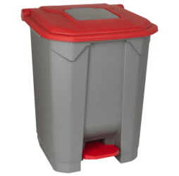 Бак для мусора на колесах с педалью PLANET 50 л серо-желтый