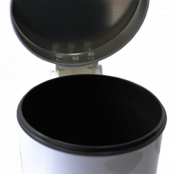 Корзина для мусора с педалью 12 л, нержавеющая сталь, цвет белый. S12L_White