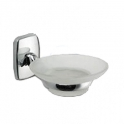 Мыльница прозрачная с хромированным держателем S-7959