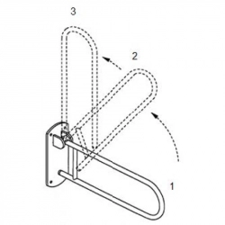 Поручень для лиц с инвалидностью откидной MEDINOX со стопором BG0800CS