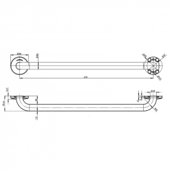 Поручень для лиц с инвалидностью прямой MEDIEPOXY BR2600B