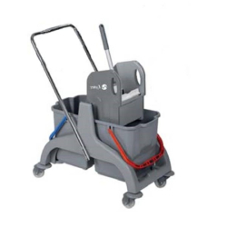 Тележка для уборки  2 ведра 18 л.Bayersan B003 плоский пресс для отжима