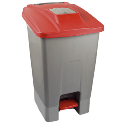 Бак для мусора с педалью  PLANET 100 л серо-красный