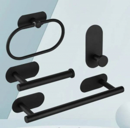 Набор аксессуаров для ванной комнаты Eucomir из 4 предметов (черный)