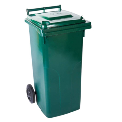 Бак для мусора пластиковый, зеленый, 120 литров