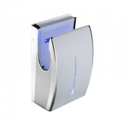 Сушилка для рук, пластиковый корпус, белая передняя панель, хромированные торцы