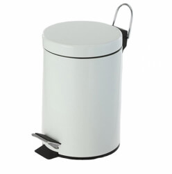 Корзина для мусора с педалью 12 л, нержавеющая сталь, цвет белый. S12L_White