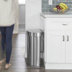 Урна полукруглая сенсорная 45л FPP с карманом для мешков ST2009