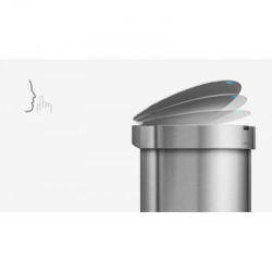 Урна полукруглая сенсорная 45л FPP с карманом для мешков ST2009