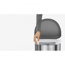 Урна полукруглая сенсорная 45л FPP с карманом для мешков ST2009