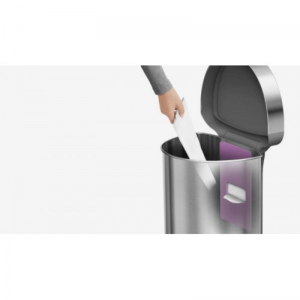 Урна полукруглая сенсорная 45л FPP с карманом для мешков ST2009